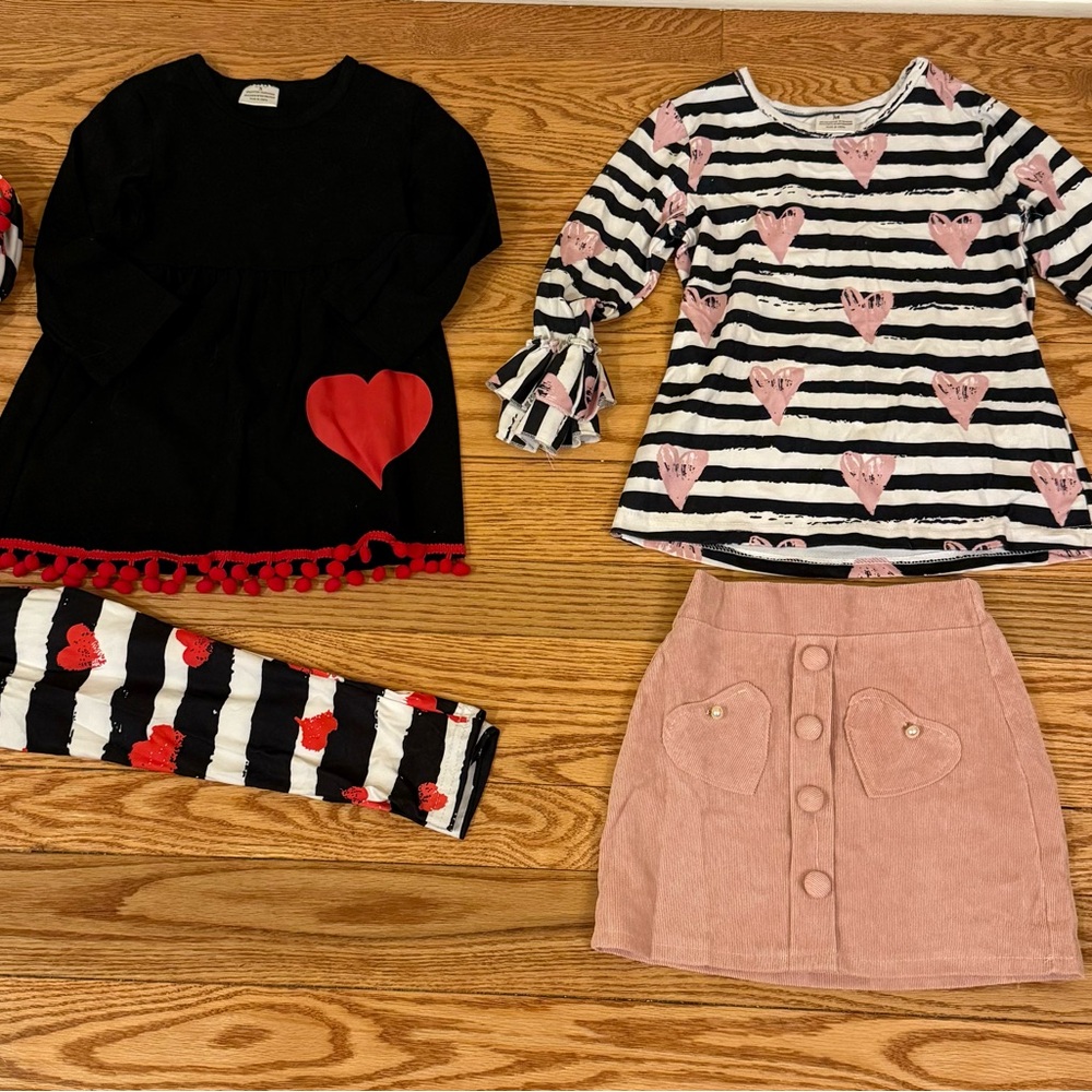Charming Heart Outfit Set - Black, Pink, and White